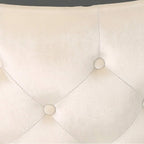 Velvet Ottoman Coffee Table with Tempered Glass Top
