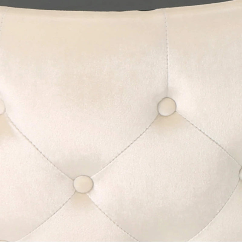Velvet Ottoman Coffee Table with Tempered Glass Top