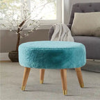 Heavy Faux Fur Oval Ottoman
