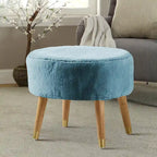 Heavy Faux Fur Oval Ottoman