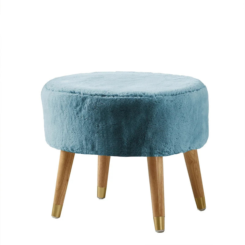 Heavy Faux Fur Oval Ottoman