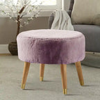 Heavy Faux Fur Oval Ottoman