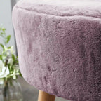 Heavy Faux Fur Oval Ottoman