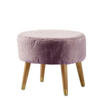 Heavy Faux Fur Oval Ottoman