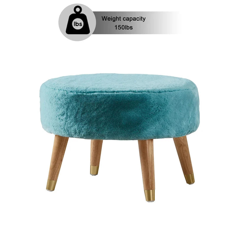 Heavy Faux Fur Oval Ottoman