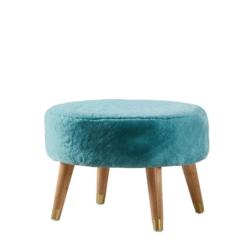 Heavy Faux Fur Oval Ottoman