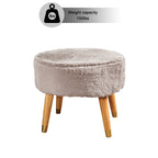 Heavy Faux Fur Oval Ottoman
