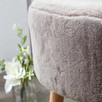 Heavy Faux Fur Oval Ottoman