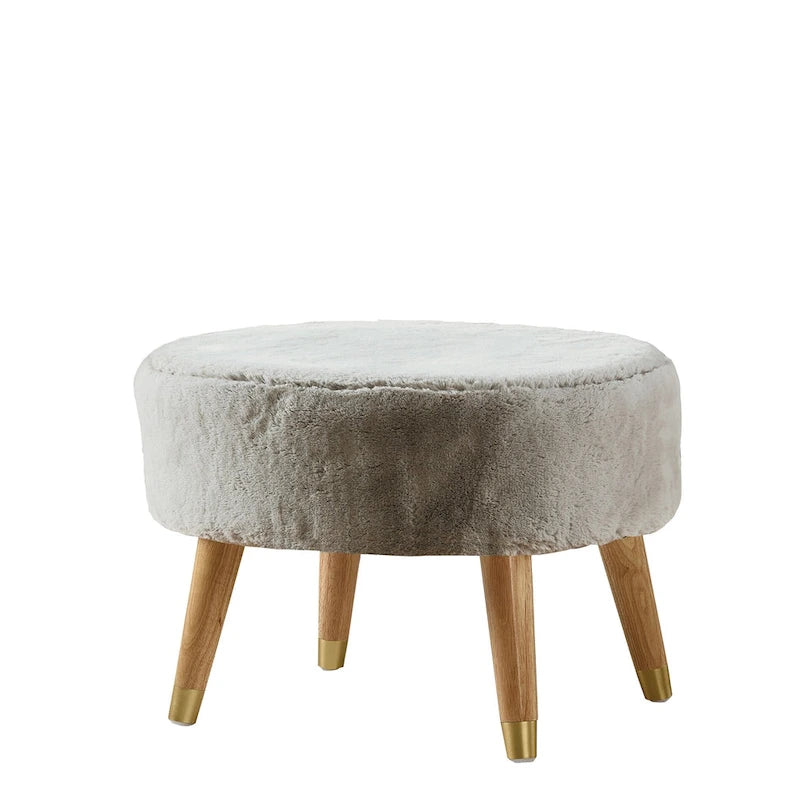 Heavy Faux Fur Oval Ottoman
