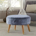 Heavy Faux Fur Oval Ottoman