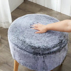 Heavy Faux Fur Oval Ottoman
