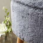 Heavy Faux Fur Oval Ottoman
