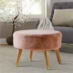 Heavy Faux Fur Oval Ottoman
