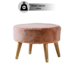 Heavy Faux Fur Oval Ottoman