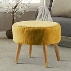 Heavy Faux Fur Oval Ottoman