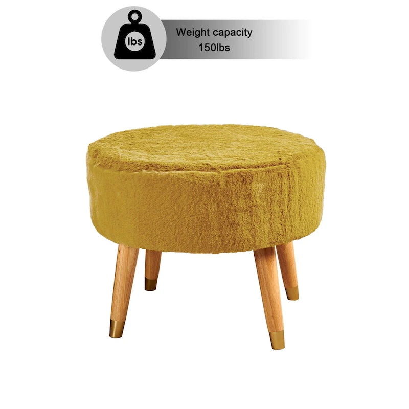 Heavy Faux Fur Oval Ottoman