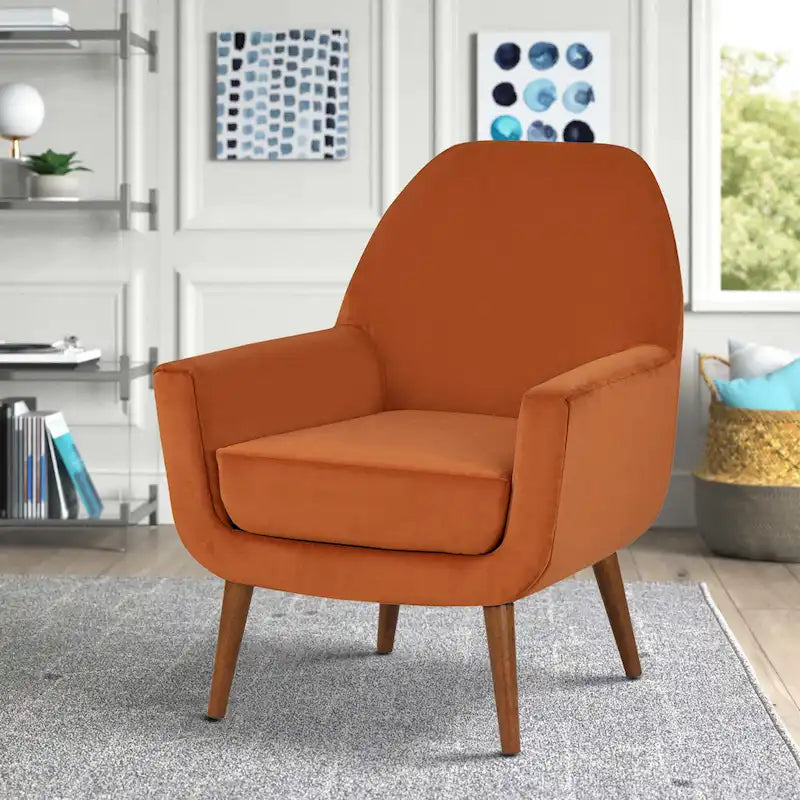 Mid-Century Velvet Arm Chair