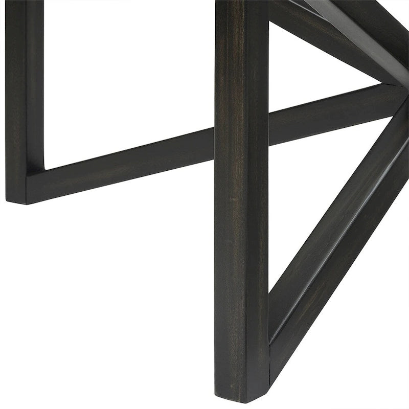 Glass Top Coffee Table with Wooden Base
