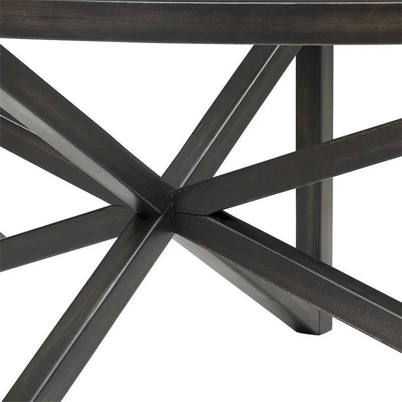 Glass Top Coffee Table with Wooden Base