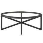 Glass Top Coffee Table with Wooden Base