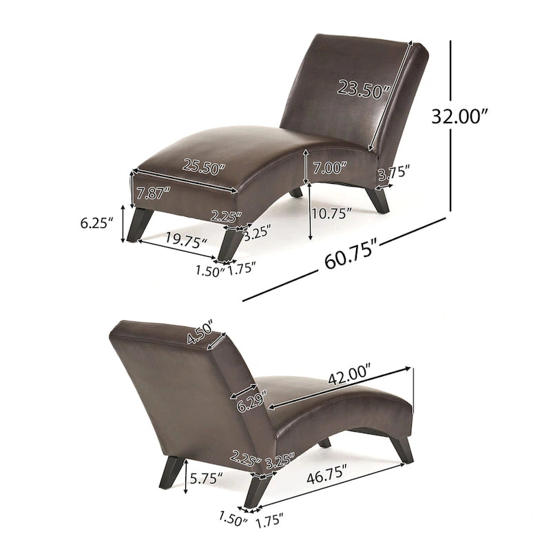 Leather Chaise Lounge Chair