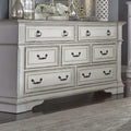 7-Drawer Dresser – Antique White & Weathered Brown Finish