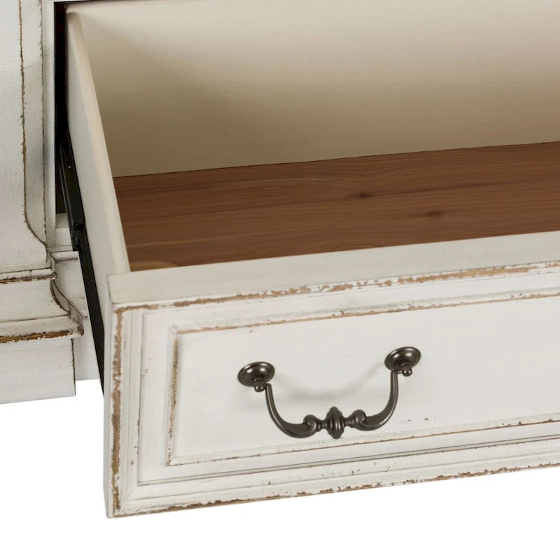 7-Drawer Dresser – Antique White & Weathered Brown Finish