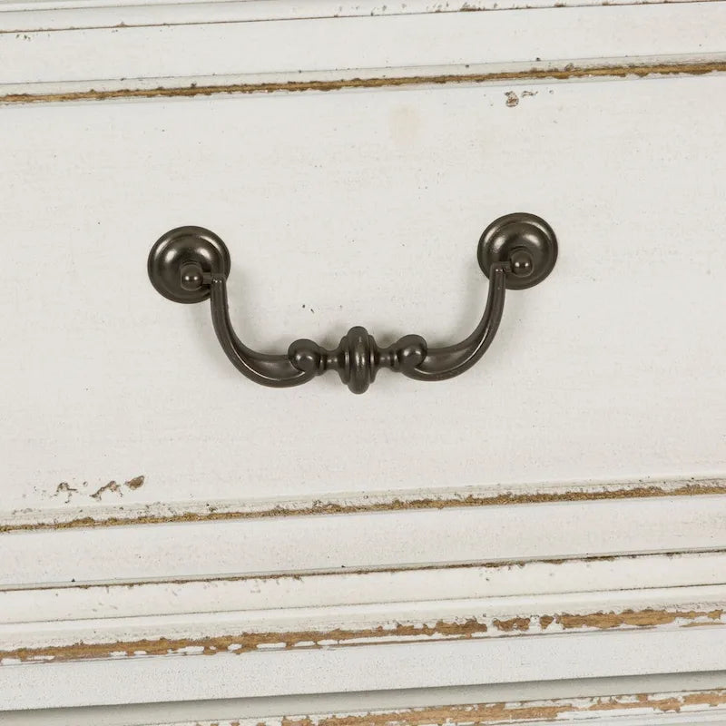 7-Drawer Dresser – Antique White & Weathered Brown Finish