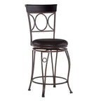 Black Spiral Back Faux Leather Counter Stool