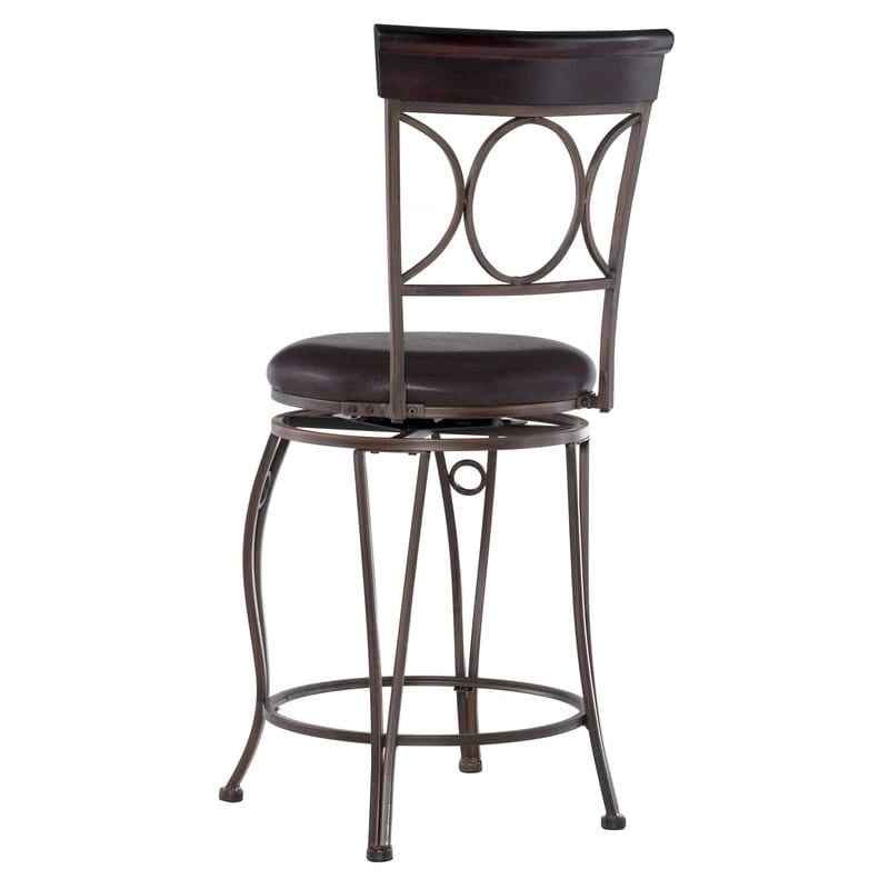 Black Spiral Back Faux Leather Counter Stool