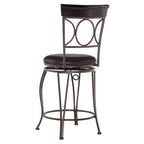 Black Spiral Back Faux Leather Counter Stool
