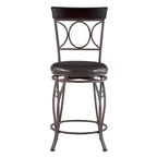 Black Spiral Back Faux Leather Counter Stool