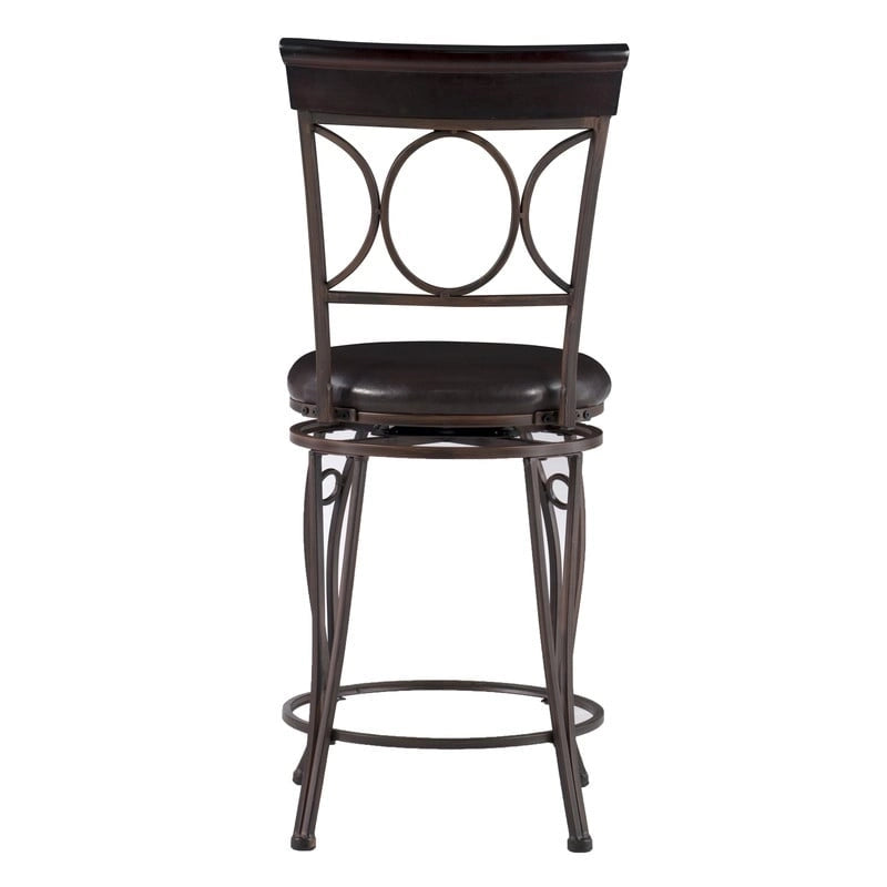 Black Spiral Back Faux Leather Counter Stool