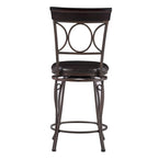 Black Spiral Back Faux Leather Counter Stool