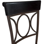 Black Spiral Back Faux Leather Counter Stool