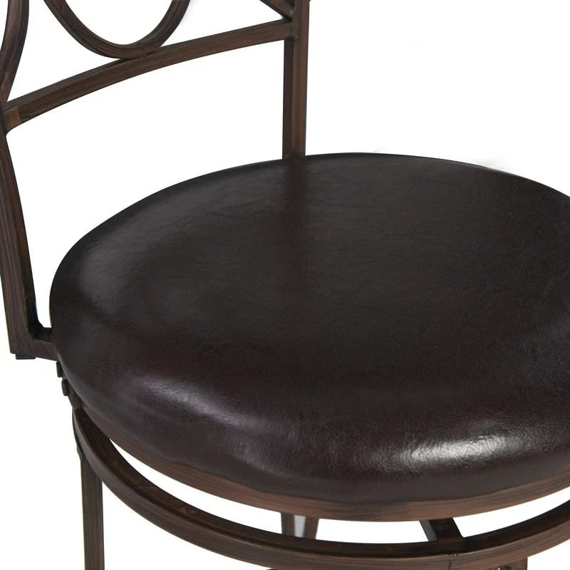 Black Spiral Back Faux Leather Counter Stool