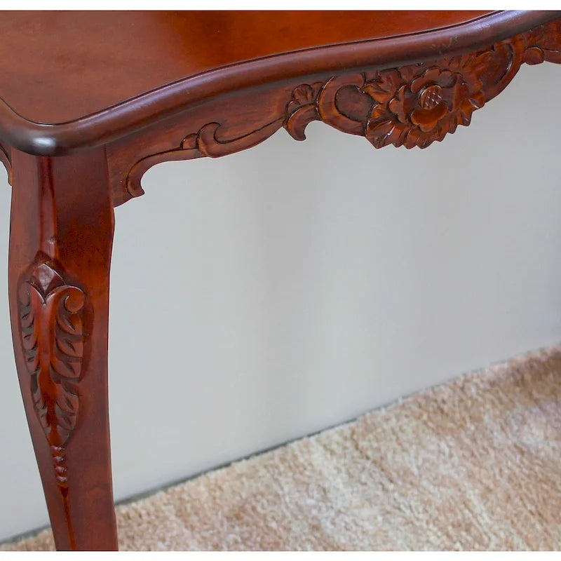 Hand Carved Wood Console Table