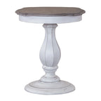 Antique White Round Accent Table