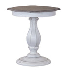 Antique White Round Accent Table