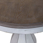 Antique White Round Accent Table
