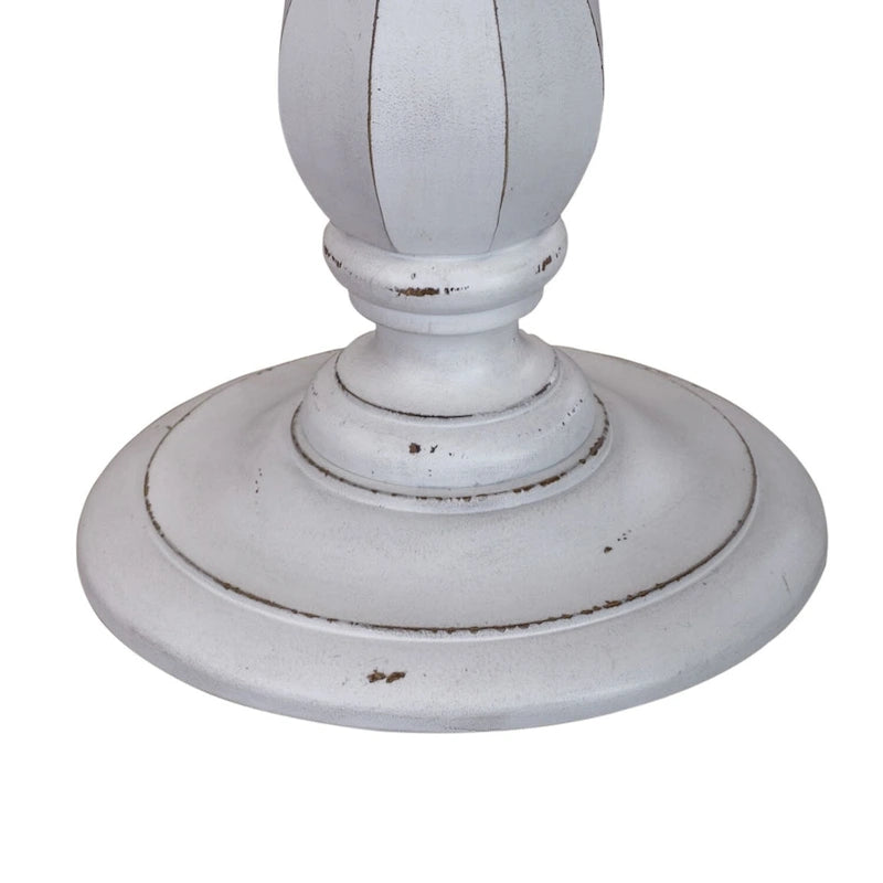 Antique White Round Accent Table