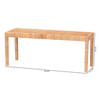 Bohemian Natural Rattan and Mahogany Wood Accent Bench