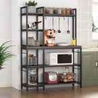 5-Tier Bakers Rack with Storage Hutch and Microwave Stand for Kitchen