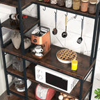 5-Tier Bakers Rack with Storage Hutch and Microwave Stand for Kitchen