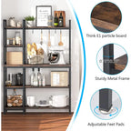 5-Tier Bakers Rack with Storage Hutch and Microwave Stand for Kitchen