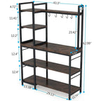 5-Tier Bakers Rack with Storage Hutch and Microwave Stand for Kitchen