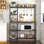 5-Tier Bakers Rack with Storage Hutch and Microwave Stand for Kitchen