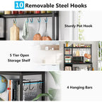 5-Tier Bakers Rack with Storage Hutch and Microwave Stand for Kitchen