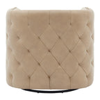 Top Grain Leather Swivel Tufted Chair