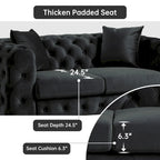 Modern Loveseat Two-Seater Sofa with Velvet Upholstery, Wood Frame and Metal Legs